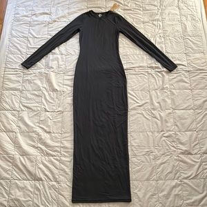 SKIMS FITS EVERYBODY CREW NECK LONG SLEEVE DRESS
